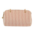 CHANEL Matelasse Chain Shoulder Bag Canvas White Red CC Auth 69059SAV-2