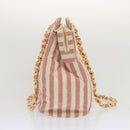 CHANEL Matelasse Chain Shoulder Bag Canvas White Red CC Auth 69059SAV-4