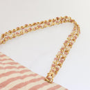 CHANEL Matelasse Chain Shoulder Bag Canvas White Red CC Auth 69059SAV-14