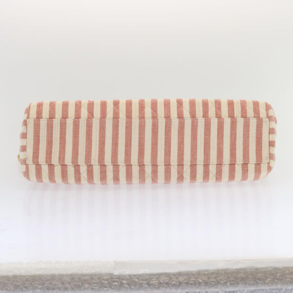 CHANEL Matelasse Chain Shoulder Bag Canvas White Red CC Auth 69059SAV