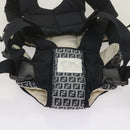 FENDI Baby Carrier Zucchino Canvas Shoulder Bag Black Auth 69064V-17