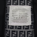 FENDI Baby Carrier Zucchino Canvas Shoulder Bag Black Auth 69064V-18