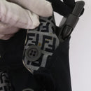 FENDI Baby Carrier Zucchino Canvas Shoulder Bag Black Auth 69064V-8