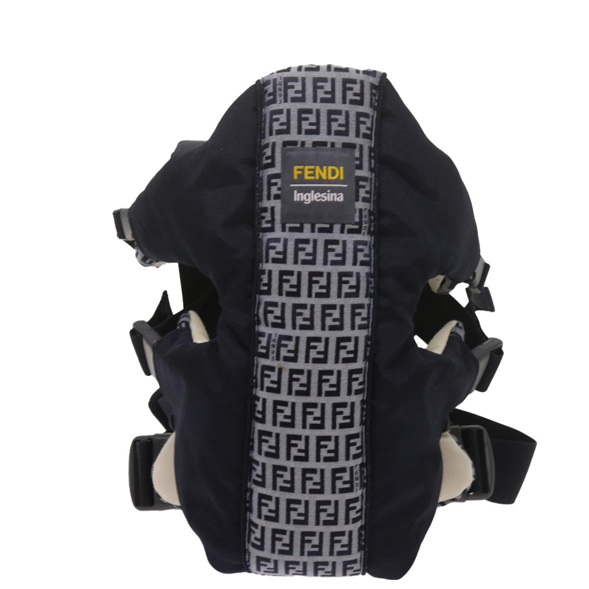 FENDI Baby Carrier Zucchino Canvas Shoulder Bag Black Auth 69064 - 0