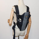 FENDI Baby Carrier Zucchino Canvas Shoulder Bag Black Auth 69064V-22