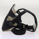 FENDI Baby Carrier Zucchino Canvas Shoulder Bag Black Auth 69064V-3