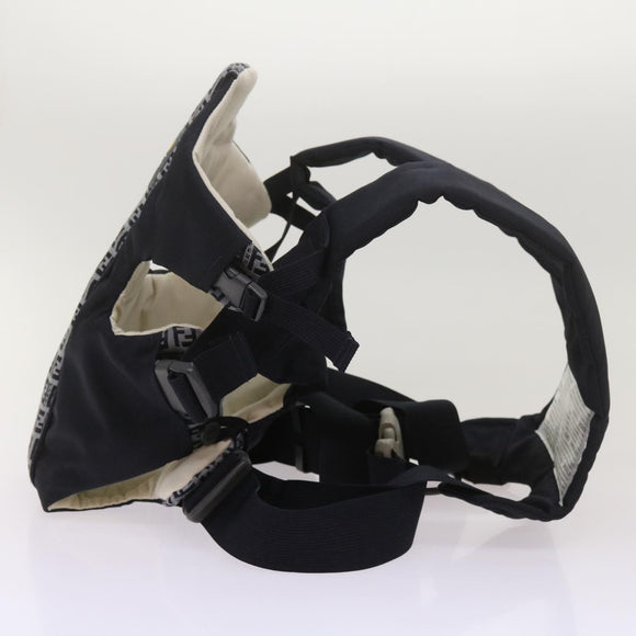 FENDI Baby Carrier Zucchino Canvas Shoulder Bag Black Auth 69064V