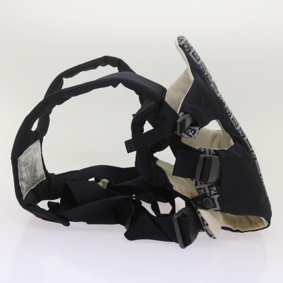 FENDI Baby Carrier Zucchino Canvas Shoulder Bag Black Auth 69064V