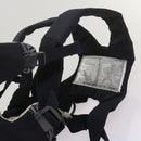 FENDI Baby Carrier Zucchino Canvas Shoulder Bag Black Auth 69064V-14