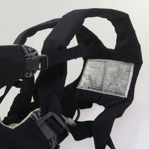 FENDI Baby Carrier Zucchino Canvas Shoulder Bag Black Auth 69064V