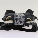 FENDI Baby Carrier Zucchino Canvas Shoulder Bag Black Auth 69064V-5