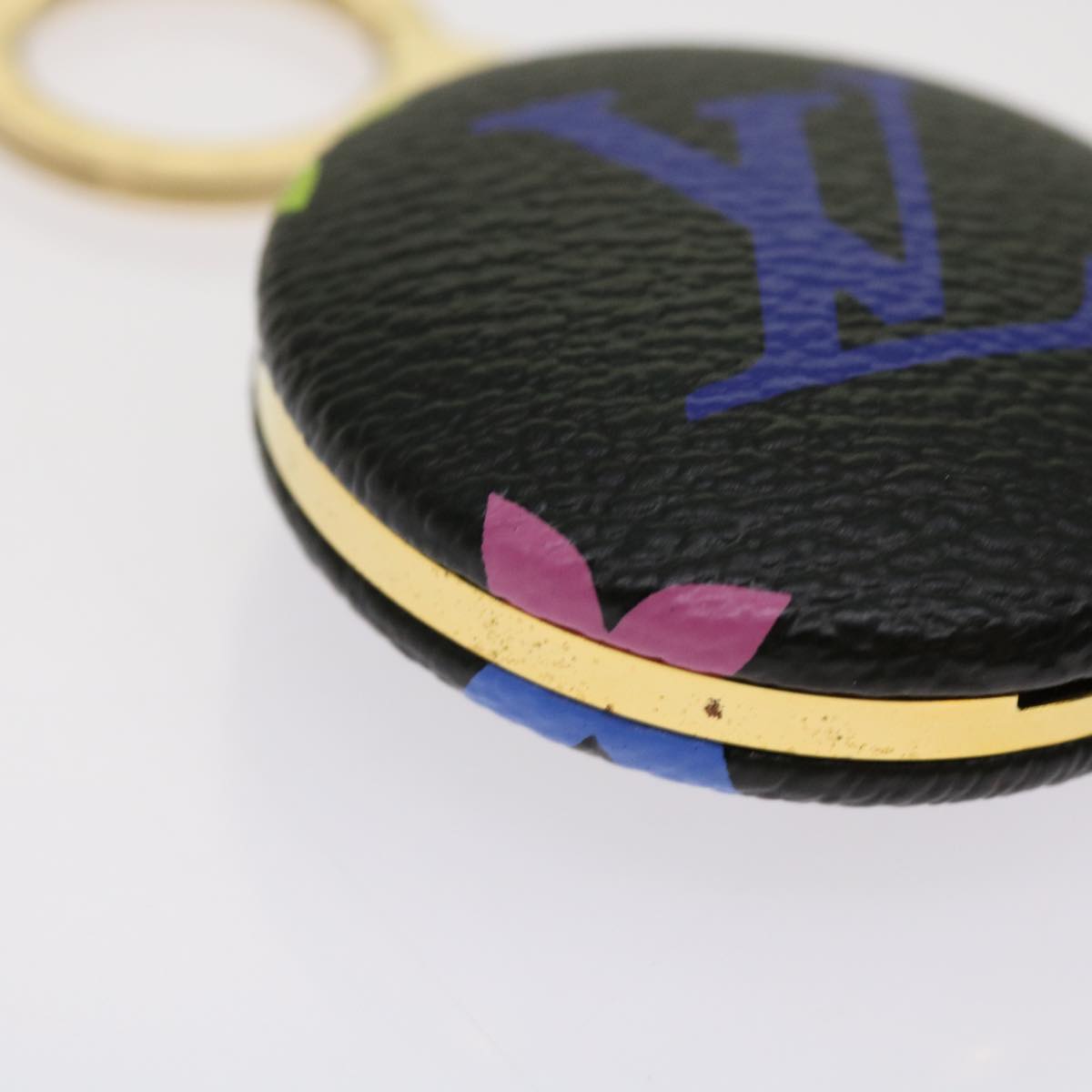 LOUIS VUITTON Multicolor Canvas Astropill Key Holder Black M51912 Auth 69095SA