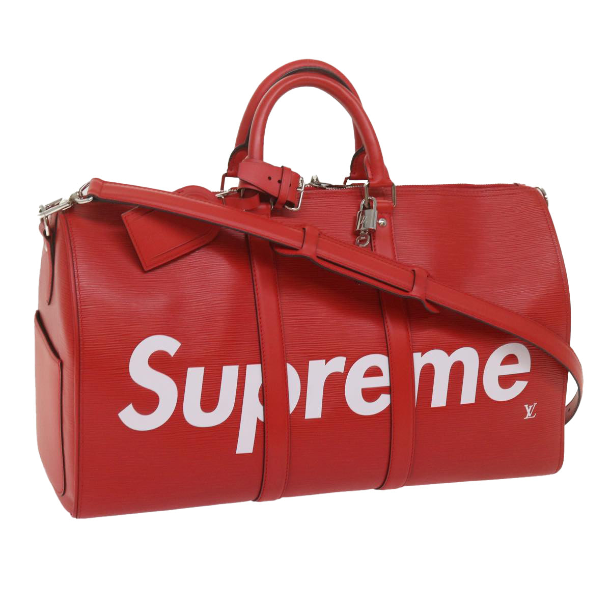 LOUIS VUITTON Epi Supreme Keepall Bandouliere 45 Bag Red M53419 LV Auth 69102S