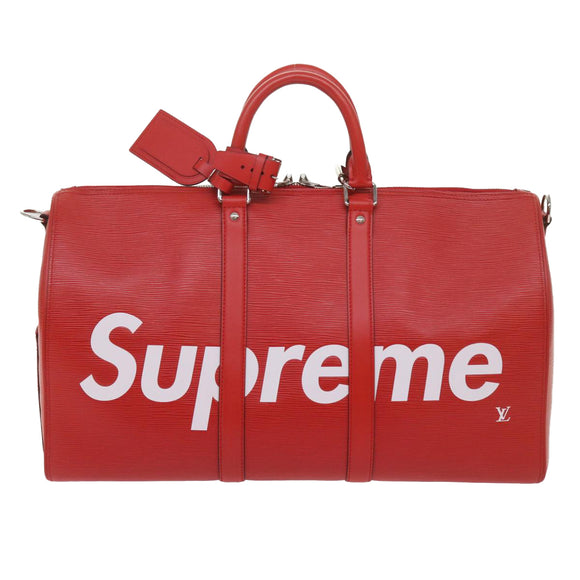 LOUIS VUITTON Epi Supreme Keepall Bandouliere 45 Bag Red M53419 LV Auth 69102SM