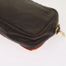PRADA Ribbon Shoulder Bag Leather Orange Brown Auth 69111-8