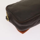 PRADA Ribbon Shoulder Bag Leather Orange Brown Auth 69111-16