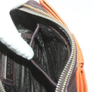 PRADA Ribbon Shoulder Bag Leather Orange Brown Auth 69111-20