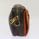 PRADA Ribbon Shoulder Bag Leather Orange Brown Auth 69111-5