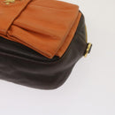 PRADA Ribbon Shoulder Bag Leather Orange Brown Auth 69111-14