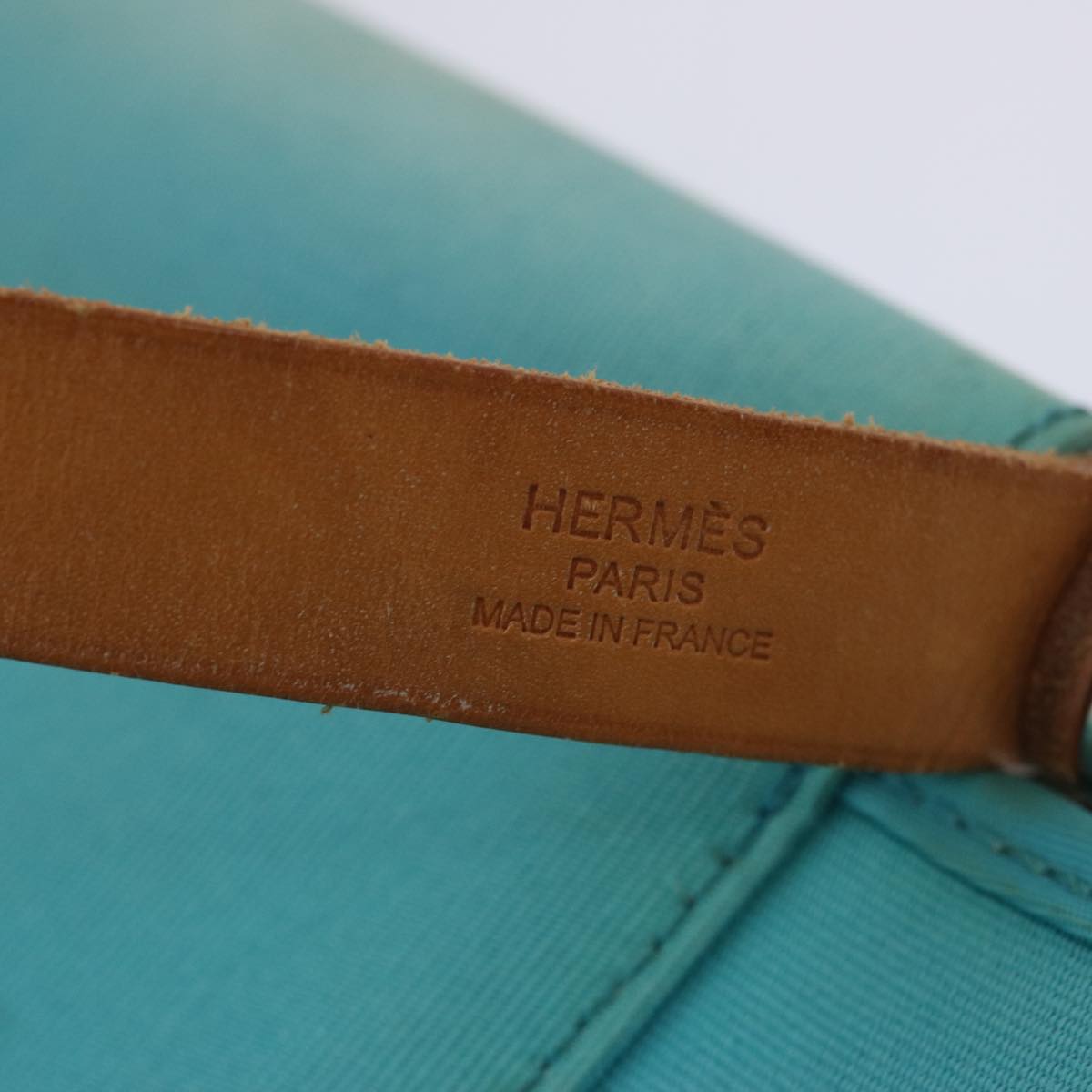 HERMES Kabak Elan PM Hand Bag Canvas 2way Light Blue Auth 69117