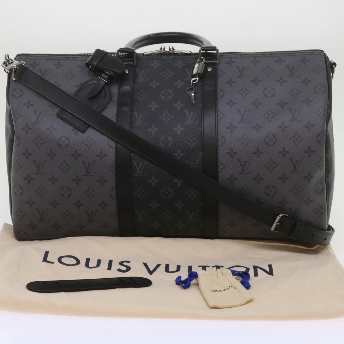 LOUIS VUITTON Eclipse Reverse Keepall Bandouliere 50 Bag M45392 LV Auth 69120A