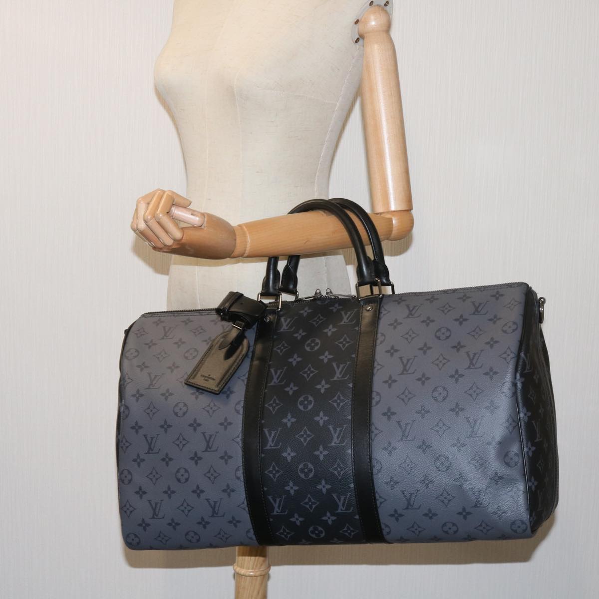 LOUIS VUITTON Eclipse Reverse Keepall Bandouliere 50 Bag M45392 LV Auth 69120A