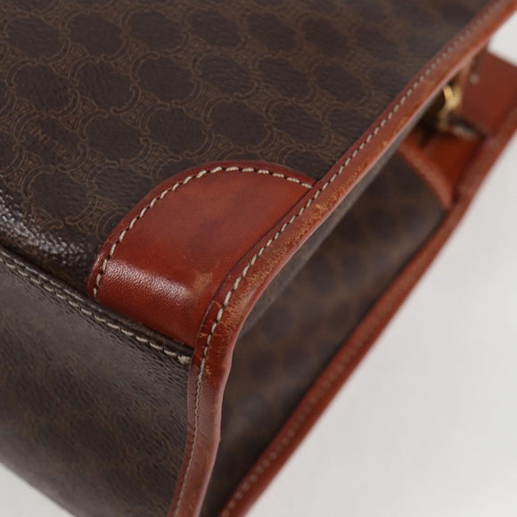CELINE Macadam Canvas Shoulder Bag PVC Brown Auth 69135