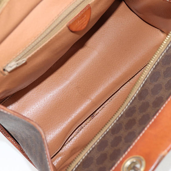 CELINE Macadam Canvas Shoulder Bag PVC Brown Auth 69135