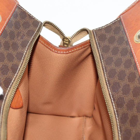 CELINE Macadam Canvas Shoulder Bag PVC Brown Auth 69135