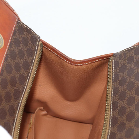 CELINE Macadam Canvas Shoulder Bag PVC Brown Auth 69135