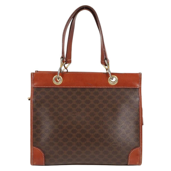 CELINE Macadam Canvas Shoulder Bag PVC Brown Auth 69135