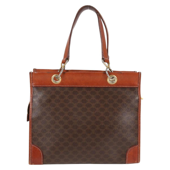 CELINE Macadam Canvas Shoulder Bag PVC Brown Auth 69135