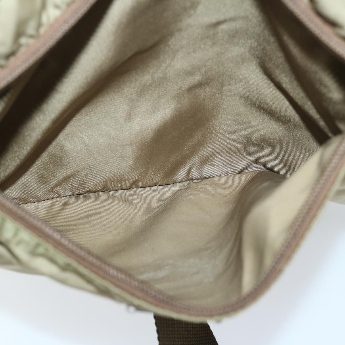 PRADA Shoulder Bag Nylon Khaki Auth 69137