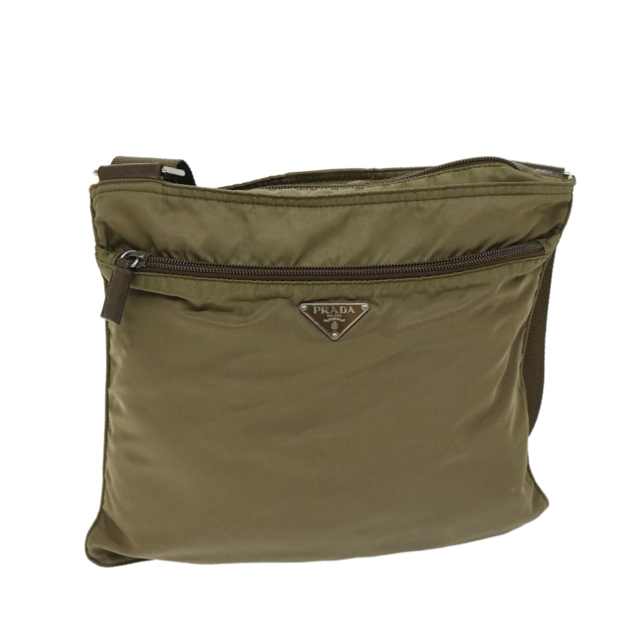 PRADA Shoulder Bag Nylon Khaki Auth 69137 - 0