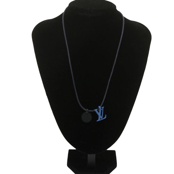 LOUIS VUITTON Collier Charms On The Go Necklace Blue M63648 LV Auth 69139