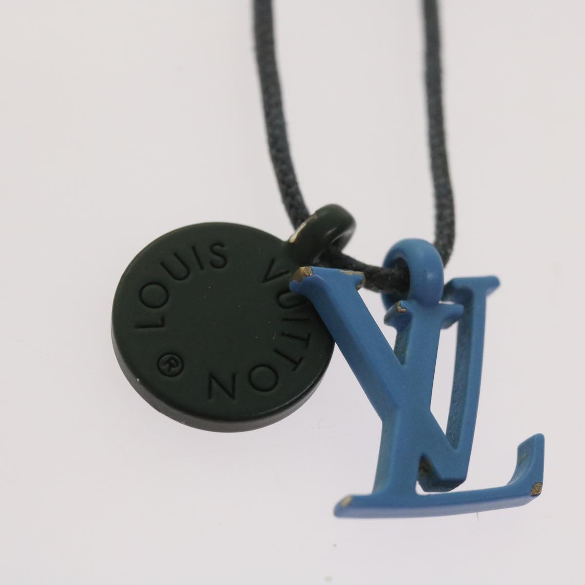 LOUIS VUITTON Collier Charms On The Go Necklace Blue M63648 LV Auth 69139