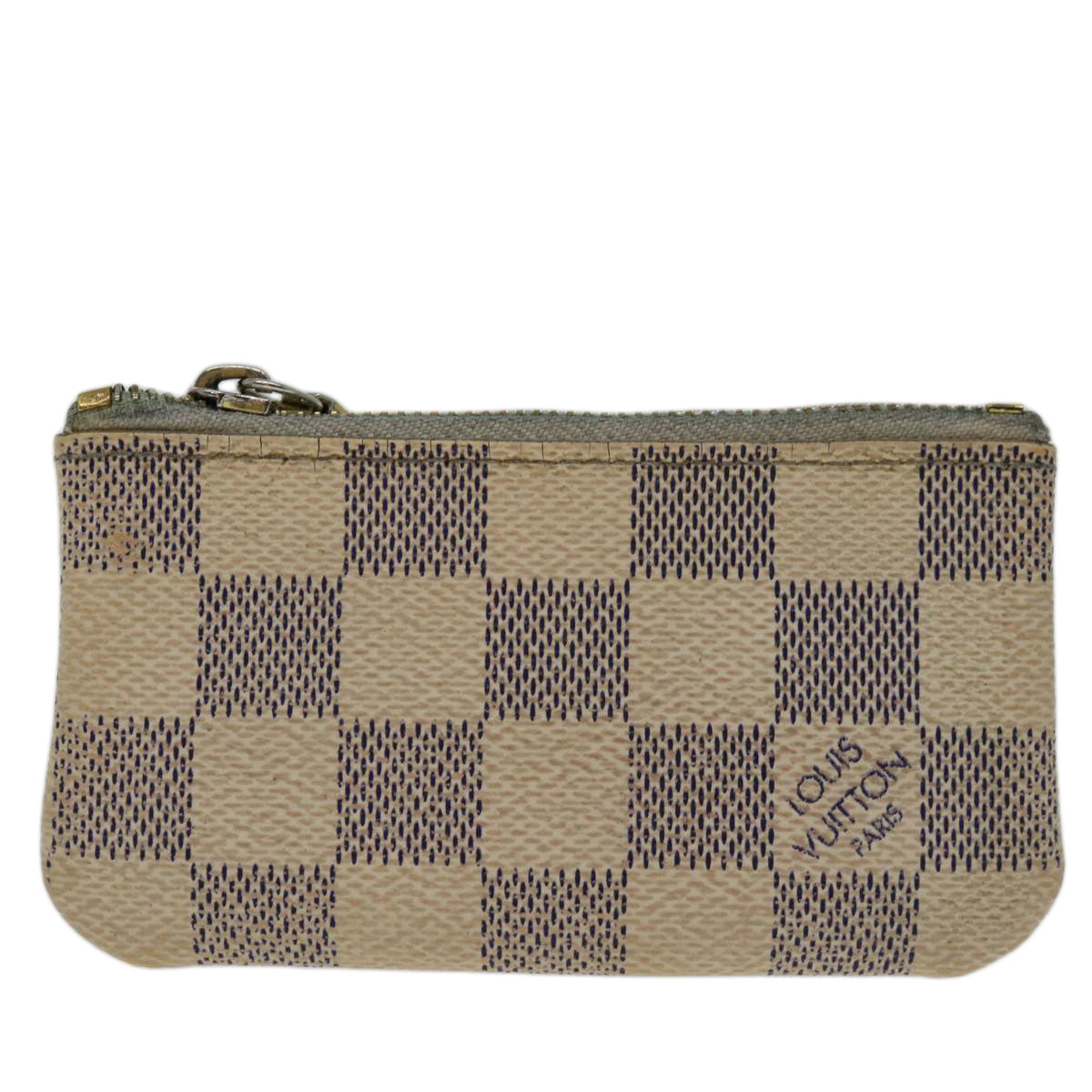 LOUIS VUITTON Damier Azur Pochette Cles Coin Purse N62659 LV Auth 69141