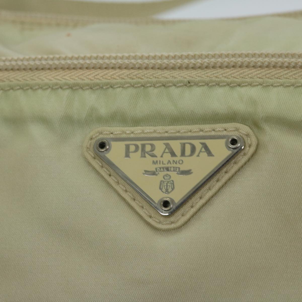 PRADA Shoulder Bag Nylon Beige Auth 69153