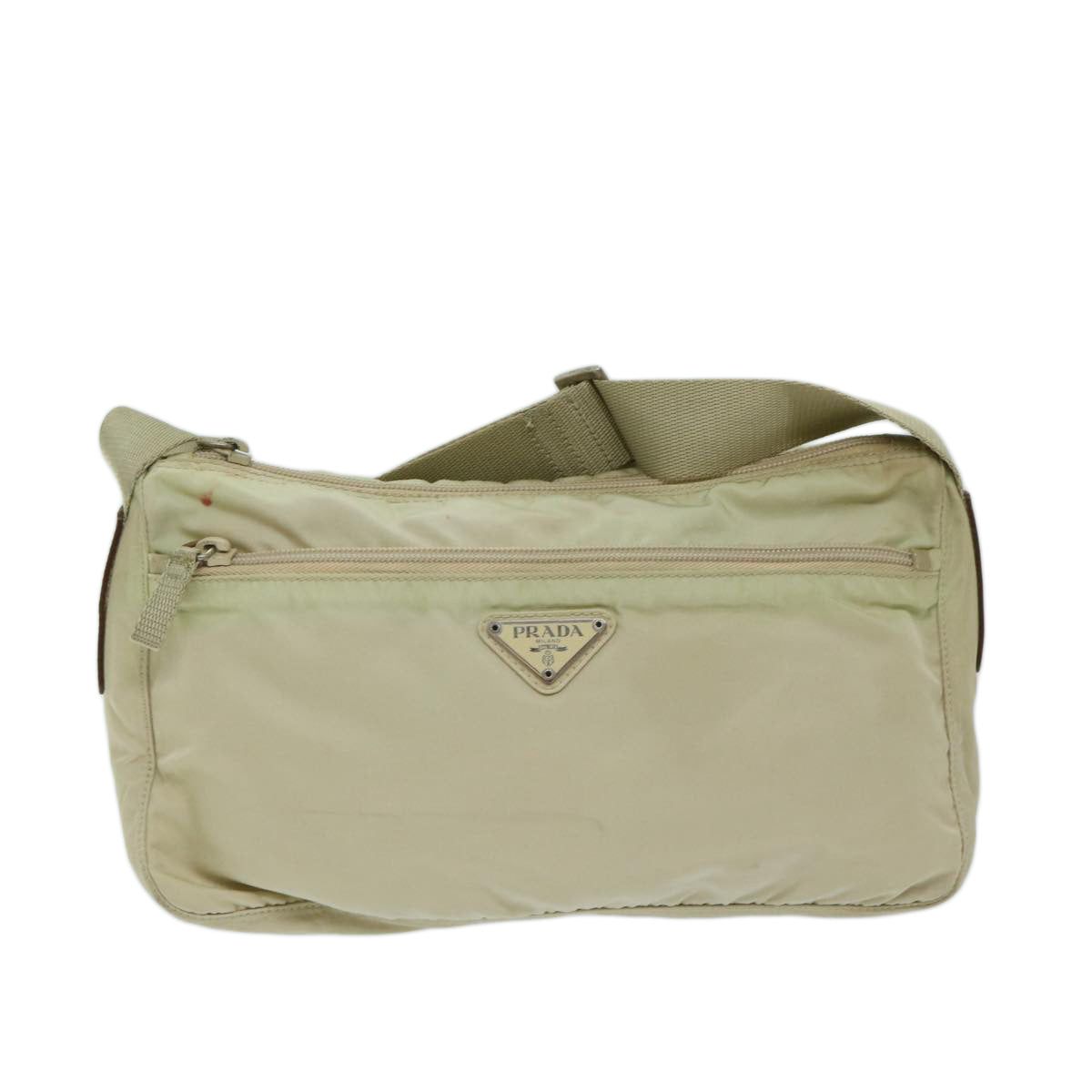 PRADA Shoulder Bag Nylon Beige Auth 69153