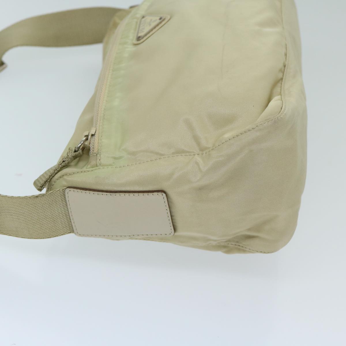 PRADA Shoulder Bag Nylon Beige Auth 69153