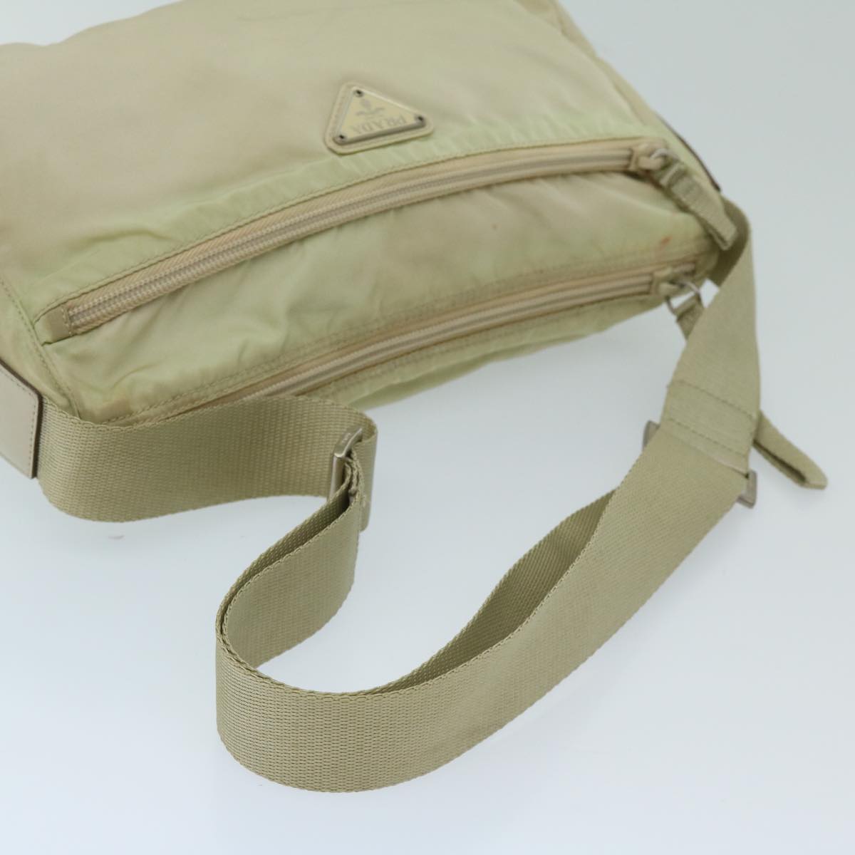 PRADA Shoulder Bag Nylon Beige Auth 69153