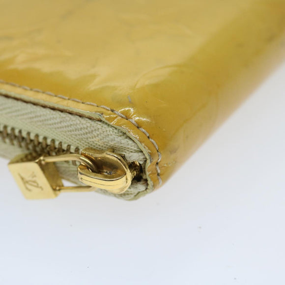 LOUIS VUITTON Monogram Vernis Bloom Wallet Beige M91015 LV Auth 69155