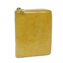 LOUIS VUITTON Monogram Vernis Bloom Wallet Beige M91015 LV Auth 69155-1