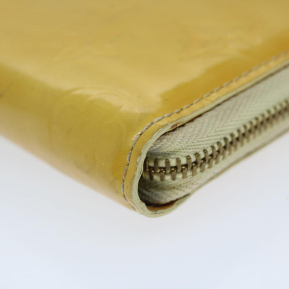 LOUIS VUITTON Monogram Vernis Bloom Wallet Beige M91015 LV Auth 69155