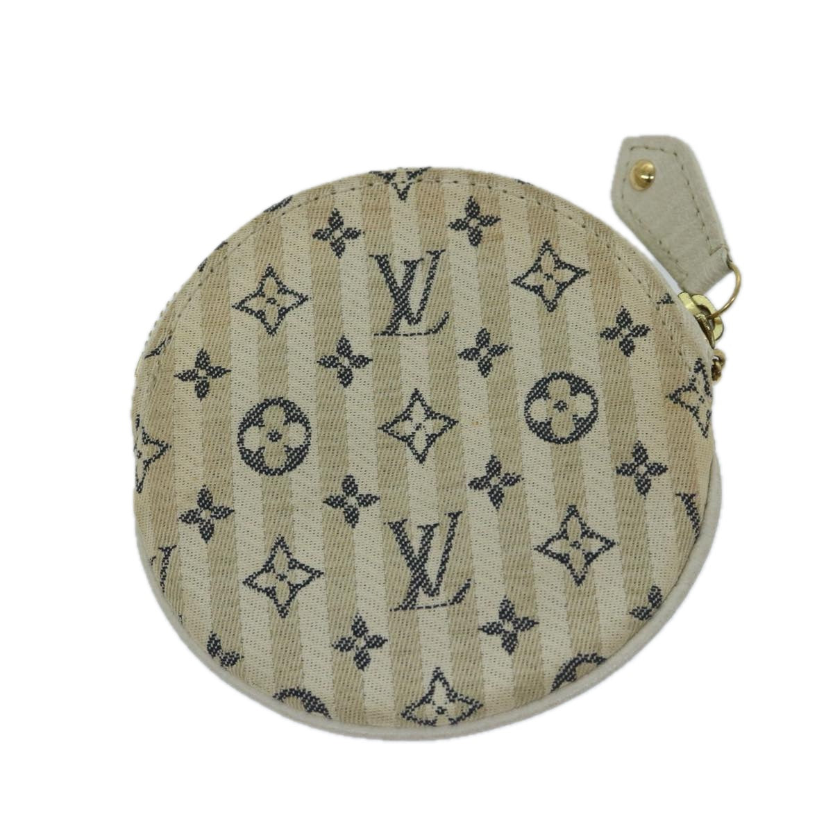 LOUIS VUITTON Mini Lin Croisette Porte Monnaie Round Blue M95498 LV Auth 69179 - 0