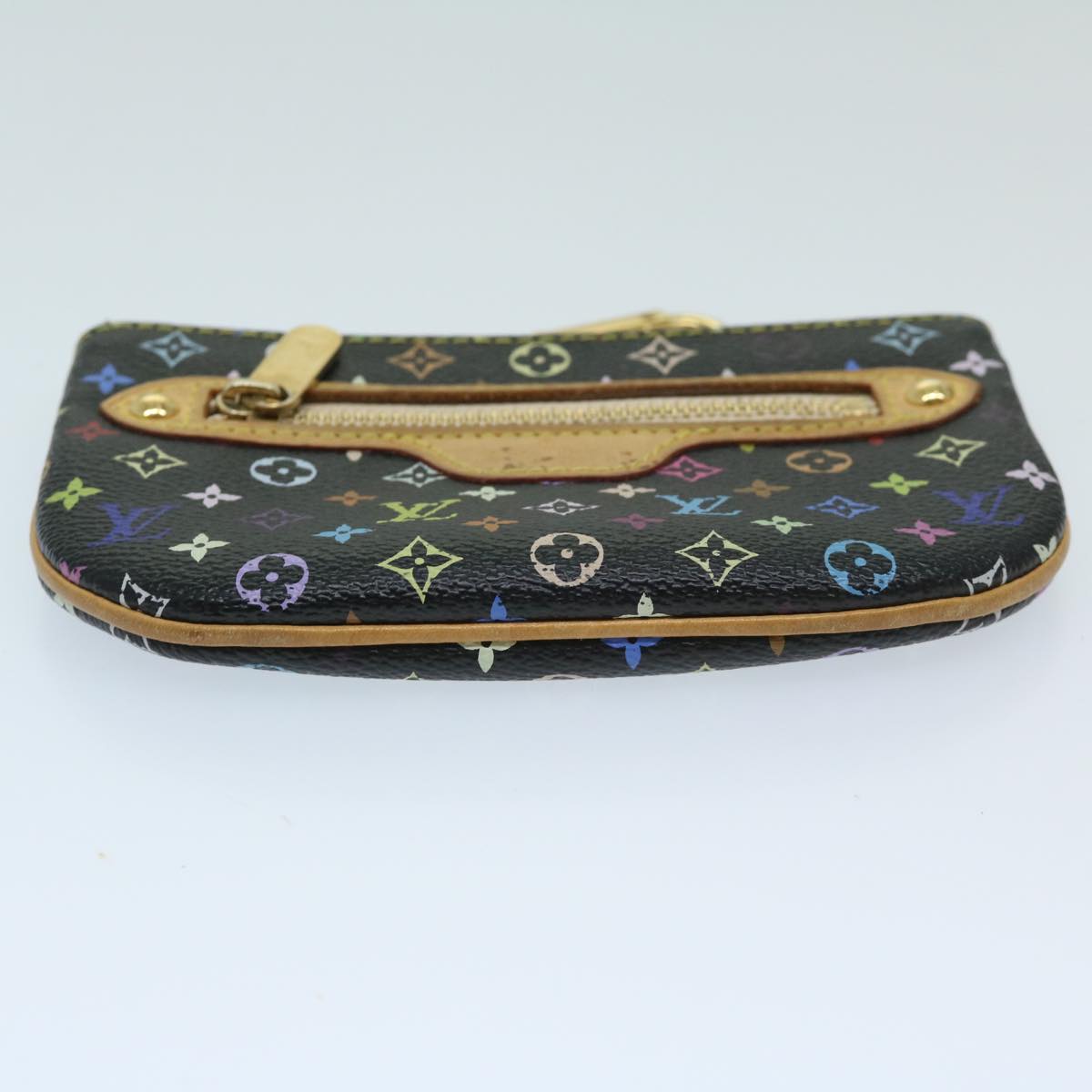 LOUIS VUITTON Multicolor Pochette MM Coin Purse Black M60031 LV Auth 69187