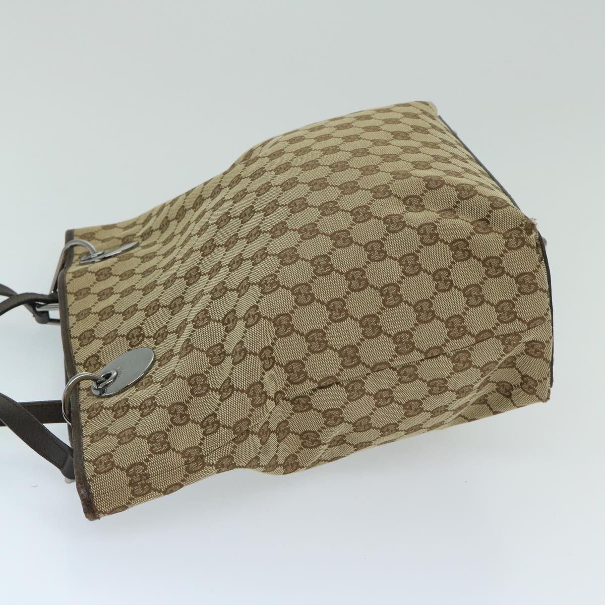 GUCCI GG Canvas Shoulder Bag Beige 120836 Auth 69198