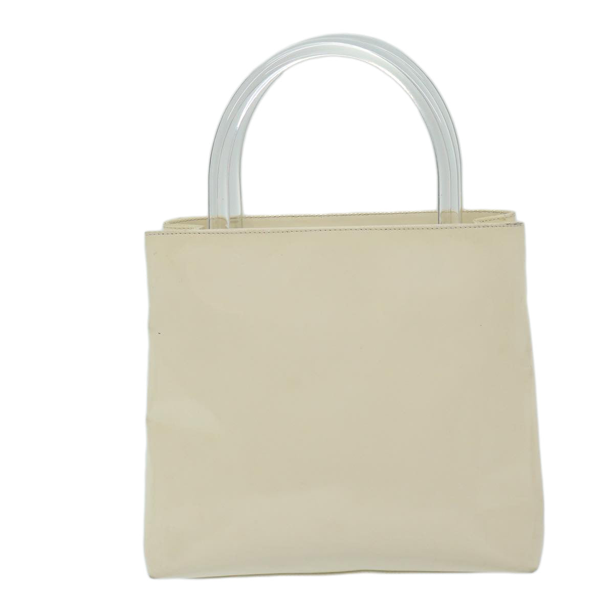 PRADA Hand Bag Enamel White Auth 69200 - 0