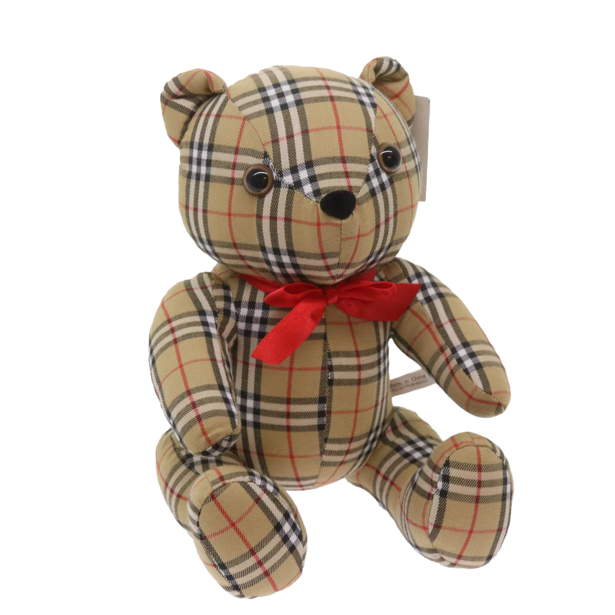 Burberrys Nova Check Teddy bear Stuffed dog Canvas Beige Auth 69202