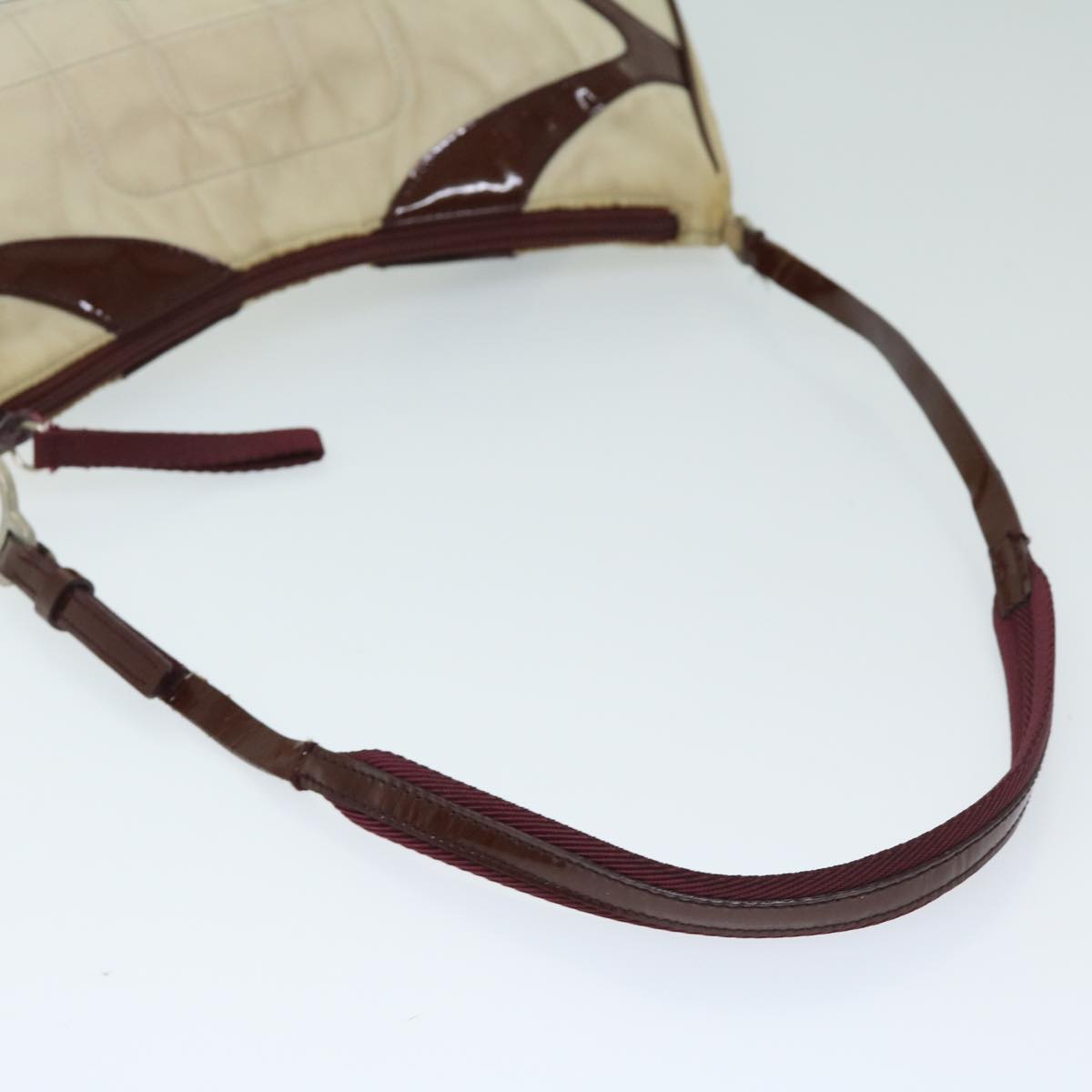 PRADA Shoulder Bag Nylon Beige Auth 69212